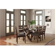 7 Pcs Wooden Dining Set X-Shape Dining Table with 6 Slatted Wood Chairs