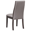 7 Pcs Set Extendable Leaf Dining Table with 6 Wooden Gray Fabric Chairs