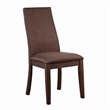 7 Pcs Set Extendable Leaf Dining Table with 6 Wooden Cocoa Fabric Chairs