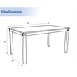 6 Pcs Wooden Set - Dining Table with 4 Chairs and Kitchen Bench in Grey Finish