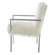 Faux Sheep-fur Upholstered Accent Chair with Metal Arm