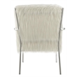 Faux Sheep-fur Upholstered Accent Chair with Metal Arm
