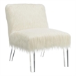 Faux Sheep-fur Upholstered Accent Chair with Clear Acrylic Legs Design