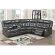 Vegan Leather Power Motion Reclining Sectional Sofa in Taupe