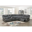 INFINI FURNISHINGS Vegan Leather Motion Reclining Sofa Sectional in Taupe