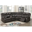 Vegan Leather Power Motion Reclining Sofa Sectional in Dark Brown