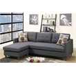 Reversible Sectional Sofa Couch for Apartment Living Room in Blue Gray