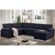 U-Shaped Sleeper Sectional Sofa Pull Out Bed Storage Chaise Seats 6 Sofabed
