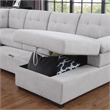 U-Shaped Sleeper Sectional Sofa Pull Out Bed Storage Chaise Seats 6 Sofabed