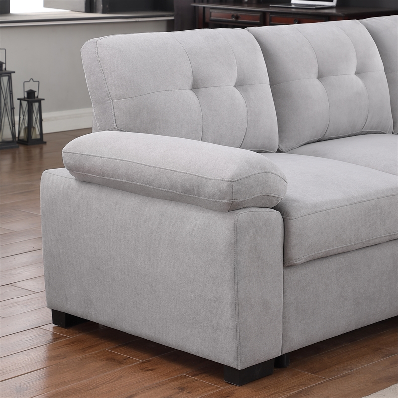 U-Shaped Sleeper Sectional Sofa Pull Out Bed Storage Chaise Seats 6 Sofabed