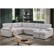 U-Shaped Sleeper Sectional Sofa Pull Out Bed Storage Chaise Seats 6 Sofabed