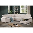 U-Shaped Sleeper Sectional Sofa Pull Out Bed Storage Chaise Seats 6 Sofabed