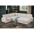 U-Shaped Sleeper Sectional Sofa Pull Out Bed Storage Chaise Seats 6 Sofabed
