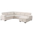 U-Shaped Sleeper Sectional Sofa Pull Out Bed Storage Chaise Seats 6 Sofabed