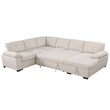U-Shaped Sleeper Sectional Sofa Pull Out Bed Storage Chaise Seats 6 Sofabed