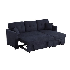 Reversible Sleeper Sectional Sofa with Storage Chaise and Pull Out Sleeper Bed