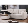 Reversible Sleeper Sectional Sofa with Storage Chaise and Pull Out Sleeper Bed