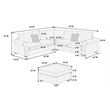 Corduroy Cloud Sectional Sofa with Ottoman