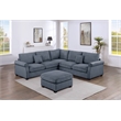 Corduroy Cloud Sectional Sofa with Ottoman