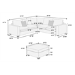Corduroy Cloud Sectional Sofa with Ottoman