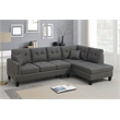 2-PC Sectional Sofa with Modern Nailheads Design-Dark Coffee