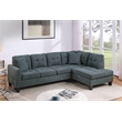 2-PC Sectional Sofa with Modern Nailheads Design-Ash Black