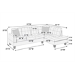 2-PC Sectional Sofa with Modern Nailheads Design-Ash Black