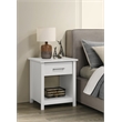 Wood Nightstand with Drawer and Open Storage Shelf Bedside Table for Bedrooms