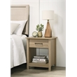 Wood Nightstand with Drawer and Open Storage Shelf Bedside Table for Bedrooms