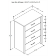 4 Drawers Chest Wood Storage Cabinet for Bedroom & Living Room