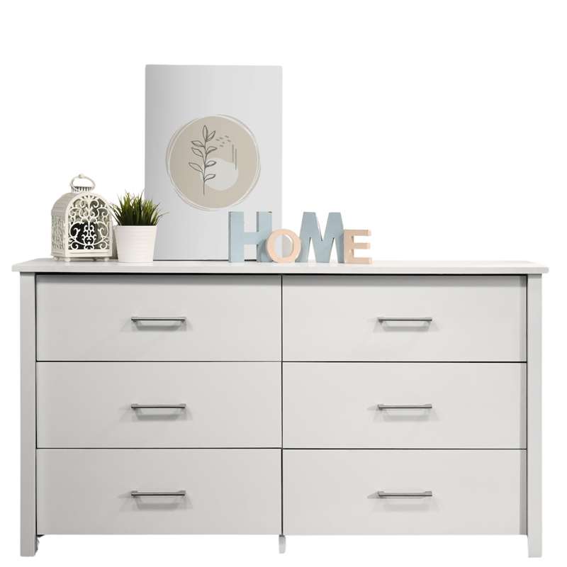 6-Drawer Dresser Buffet Wood Storage Cabinet for Bedroom Living Room or Office
