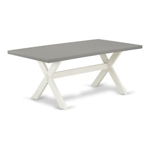 East West Furniture X-Style 40x72&quot Wood Dining Table in Gray/White