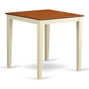 East West Furniture Vernon 36&quot Square Wood Dining Table in Cream/Cherry