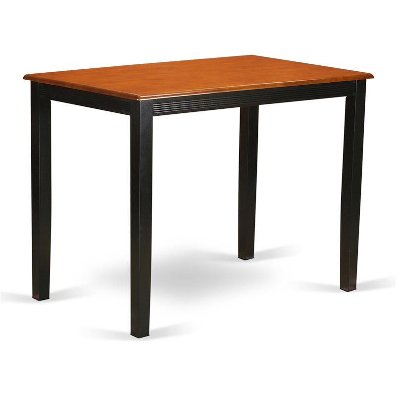 East West Furniture Yarmouth Wood Counter Height Table in Black/Cherry
