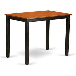 East West Furniture Yarmouth Wood Counter Height Table in Black/Cherry