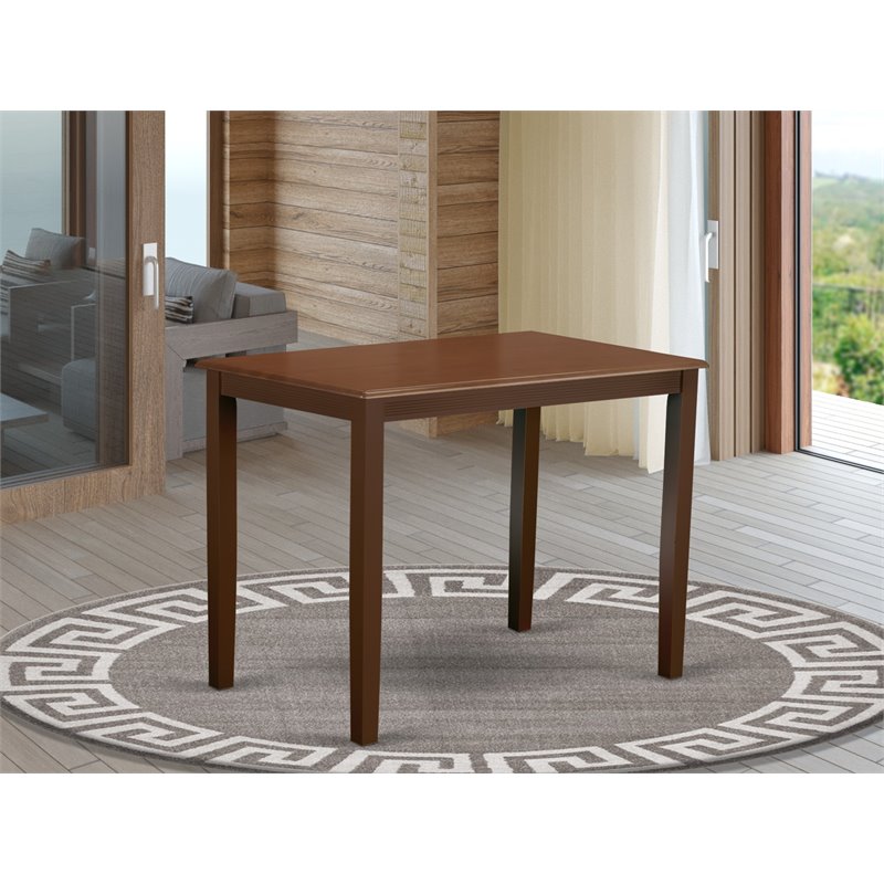 East West Furniture Yarmouth Wood Counter Height Table in Mahogany