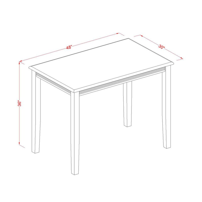 East West Furniture Yarmouth Wood Counter Height Table in Mahogany