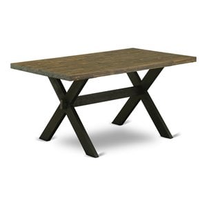 East West Furniture X-Style 36x60&quot Wood Dining Table in Black/Espresso