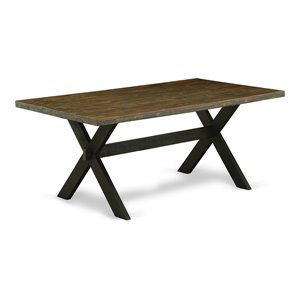 East West Furniture X-Style 40x72&quot Wood Dining Table in Black/Espresso
