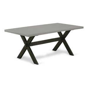 East West Furniture X-Style 40x72&quot Wood Dining Table in Black/Gray