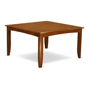 East West Furniture Parfait Square Wood Dining Table in Saddle Brown