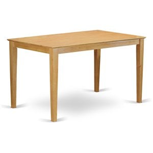 East West Furniture Capri Rectangular Solid Wood Dining Table in Oak