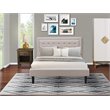 East West Furniture 2-piece Wood Queen Bedroom Set in Mist Beige/Walnut