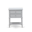 East West Furniture 3-piece Wood Fannin Queen Bedroom Set in Mist Beige