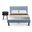 East West Furniture 2-piece Wood Platform Full Bedroom Set in Denim Blue/Navy