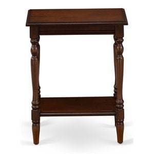 East West Furniture Bedford Wood End Table w/ Open Storage in Antique Mahogany