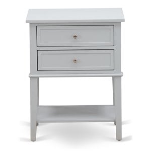 East West Furniture Valencia 16&quot Wood Nightstand with 2 Drawers in Urban Gray