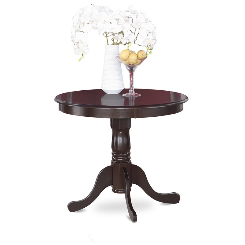 East West Furniture Antique 3-piece Dining Table & Chair Set in Cappuccino