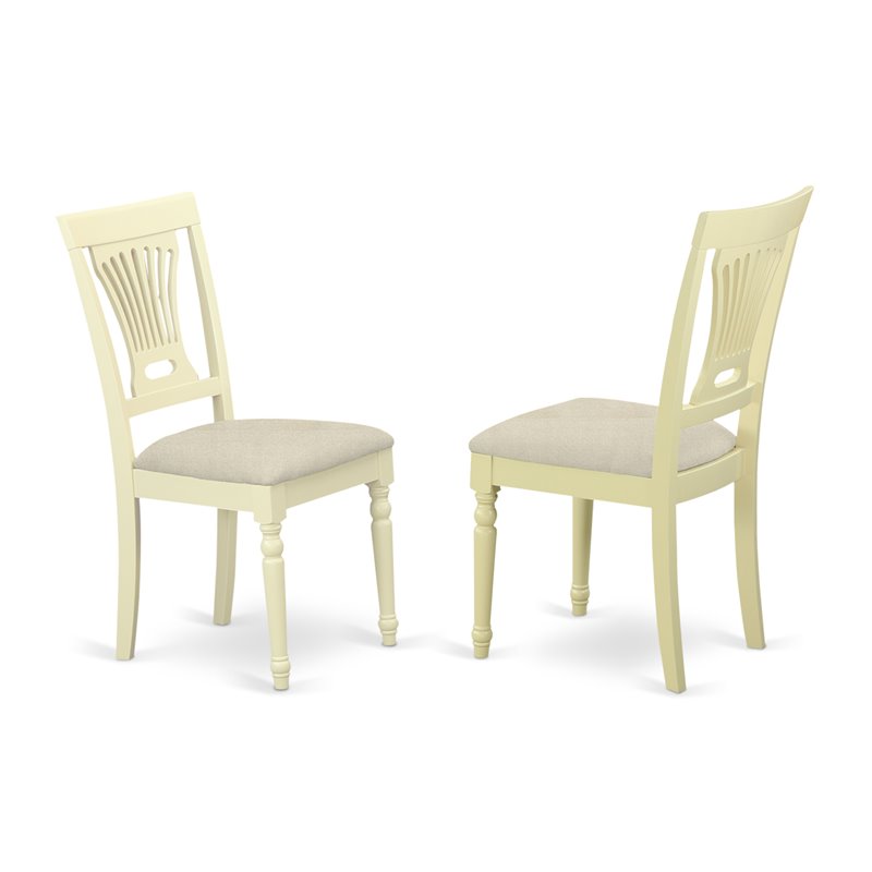 East West Furniture Antique 3-piece Dining Table and Chair Set in Cream/Cherry