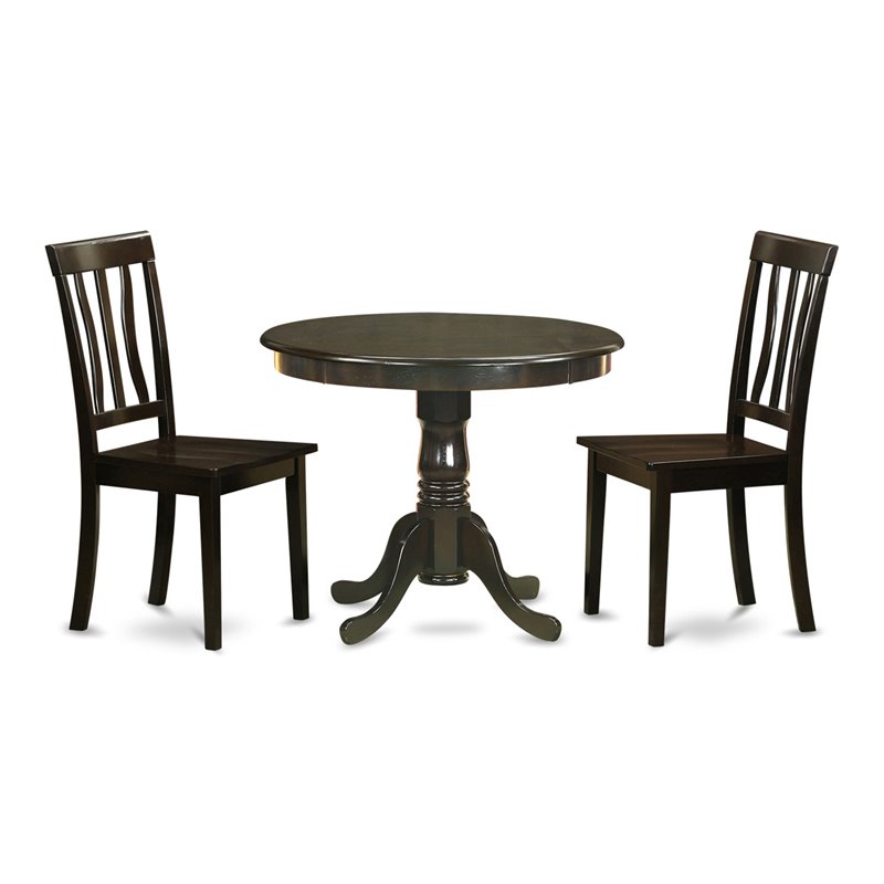 East West Furniture Antique 3-piece Traditional Wood Kitchen Set in Cappuccino
